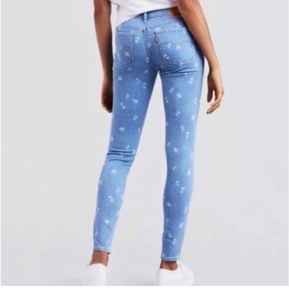 Levi’s 710 Super Skinny Palm Print Light Blue Jeans Size 26 - Picture 9 of 12